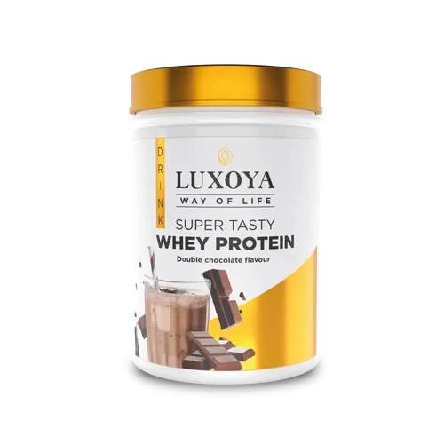 LUXOYA - SUPER TASTY WHEY PROTEIN - PRÉMIUM FEHÉRJE ITALPOR 450 g PET - Dupla csokoládé ízű