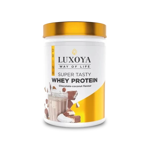 LUXOYA - SUPER TASTY WHEY PROTEIN - PRÉMIUM FEHÉRJE ITALPOR 450 g PET - Csokoládé-kókusz ízű