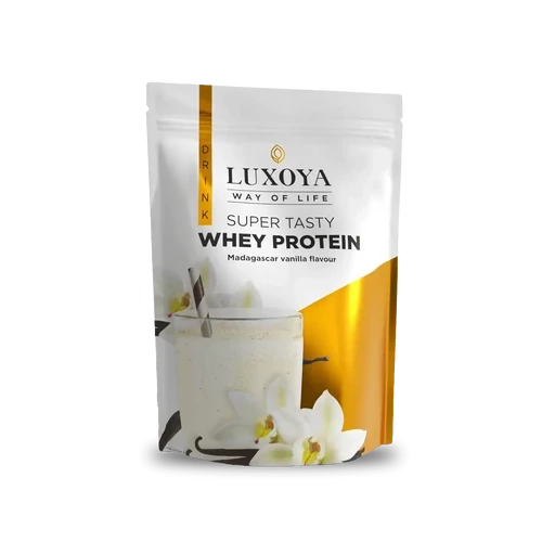 LUXOYA - SUPER TASTY WHEY PROTEIN - PRÉMIUM FEHÉRJE ITALPOR 450 g DOY - Madagaszkári vanília ízű