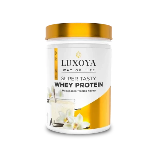 LUXOYA - SUPER TASTY WHEY PROTEIN - PRÉMIUM FEHÉRJE ITALPOR 450 g PET - Madagaszkári vanília ízű