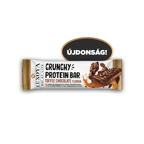 LUXOYA - CRUNCHY PROTEIN BAR - ROPPANÓS FEHÉRJE SZELET 45g - Karamella Csokoládé ízű