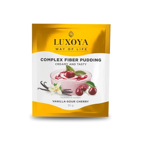 LUXOYA - COMPLEX FIBER PUDDING - ROSTPUDING FEHÉRJÉVEL 35 g - Vanília-meggy