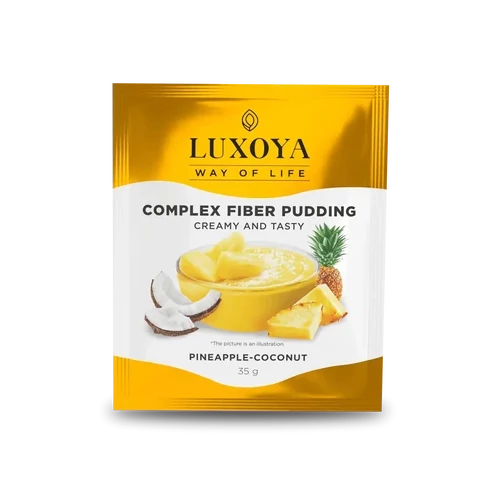 LUXOYA - COMPLEX FIBER PUDDING - ROSTPUDING FEHÉRJÉVEL 35 g - Ananász-kókusz ízű