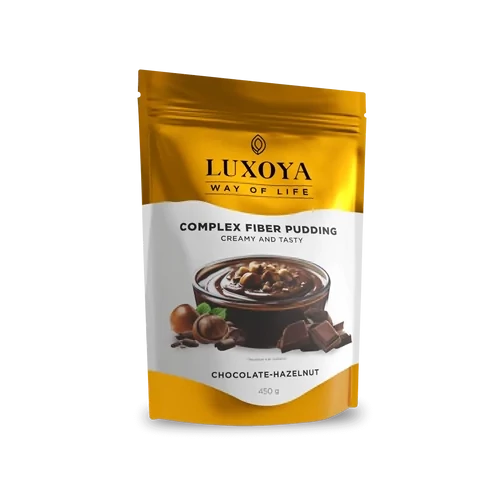 LUXOYA - COMPLEX FIBER PUDDING - ROSTPUDING FEHÉRJÉVEL 450 g - Csokoládé-mogyoró