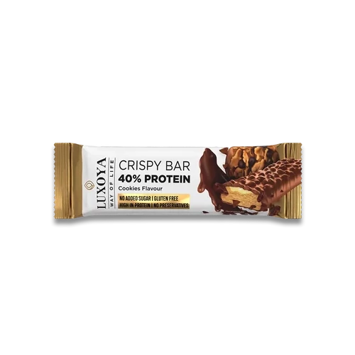 LUXOYA - CRISPY BAR 40% PROTEIN ROPPANÓS FEHÉRJE SZELET 45 g - Sütemény