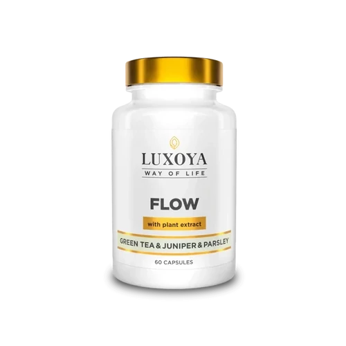 LUXOYA - FLOW - KOFFEINT TARTALMAZÓ ÉTREND-KIEGÉSZÍTŐ KAPSZULA NÖVÉNYI KIVONATOKKAL ÉS MAGNÉZIUMMAL 60 db