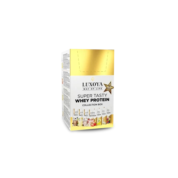 LUXOYA - SUPER TASTY WHEY PROTEIN - PRÉMIUM FEHÉRJE ITALPOR Collection Box / Gyűjtődoboz 7x30 g (7x1 íz)