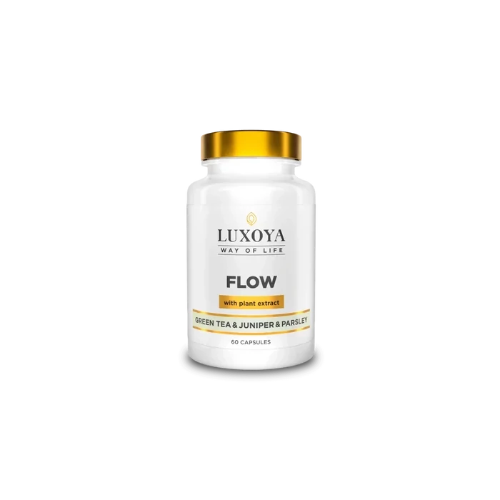 LUXOYA - FLOW - KOFFEINT TARTALMAZÓ ÉTREND-KIEGÉSZÍTŐ KAPSZULA NÖVÉNYI KIVONATOKKAL ÉS MAGNÉZIUMMAL 60 db